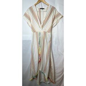 America & Beyond Pom Pom Dress Colorful Small